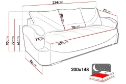 Turbo Bäddsoffa 200x96x90 cm