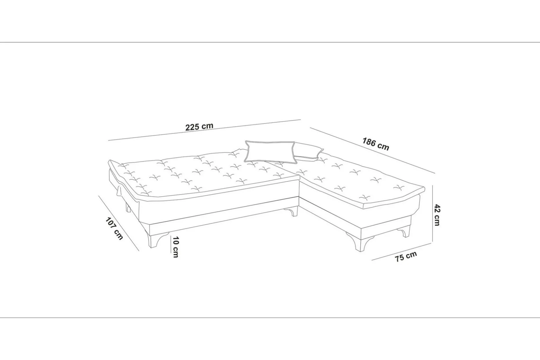 Turso Bäddsoffa med Divan Höger