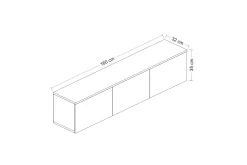 Tv-bänk 160 cm 3 Skåp