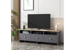 Tv-bänk 150 cm 3 Skåp 3 Hyllor
