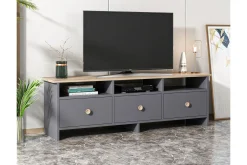 Tv-bänk 150 cm 3 Skåp 3 Hyllor