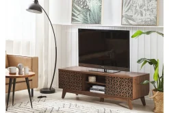 TV-bänk 140 cm mörkbrun PRESCOT