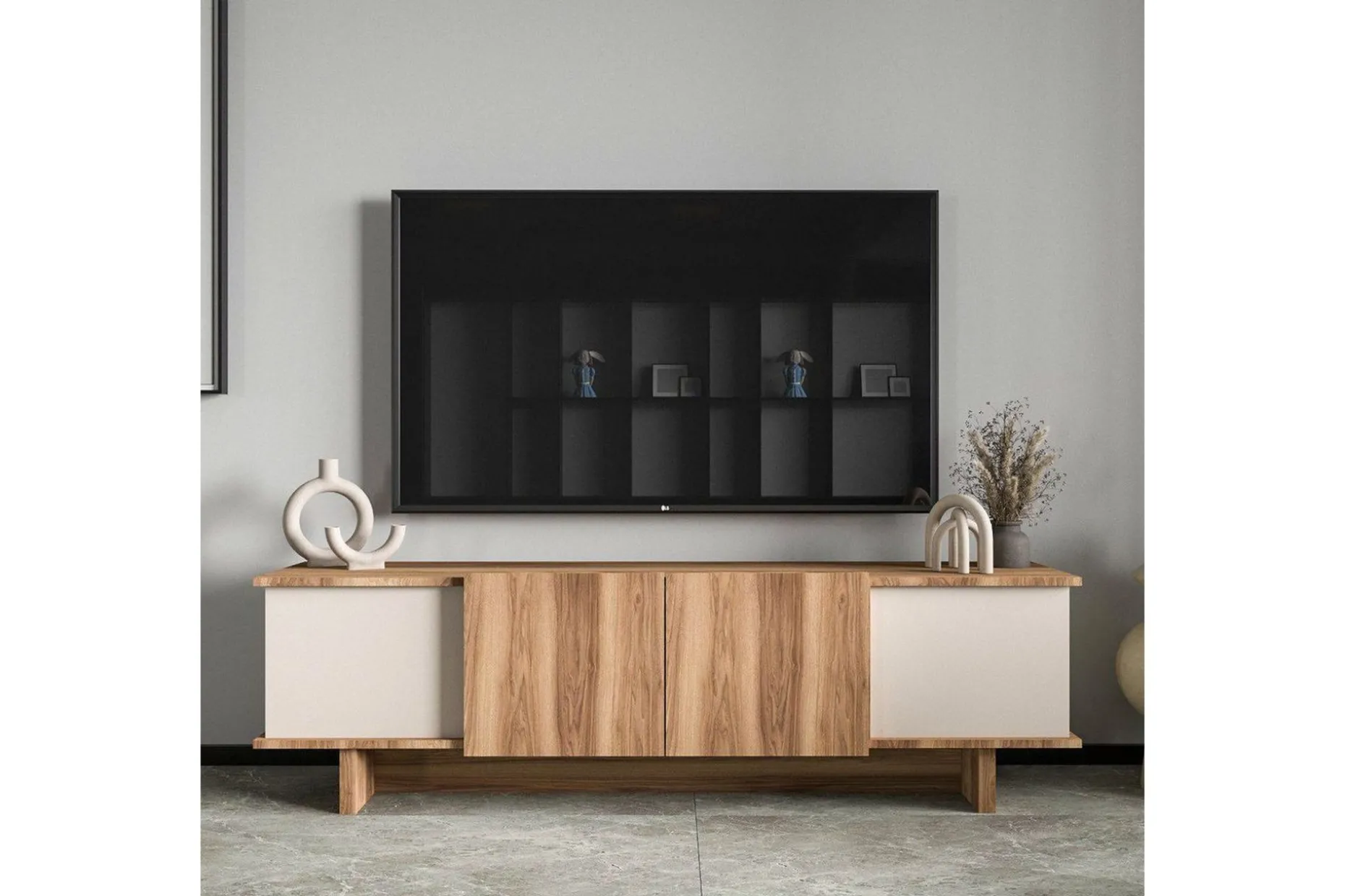 TV-bänk Diannare Beige / Valnöt