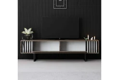 TV-bänk Jeval Valnöt / Svart