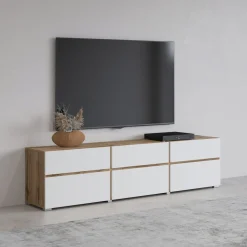 Tv-bänk Kors 3 luckor med 3 lådor