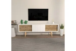 TV-bänk Ticoman Vit / Valnöt