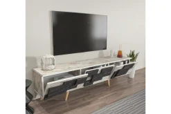 TV-bänk Ticomannd Vit / Marmor