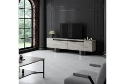 TV-bänk Travertin / Svart
