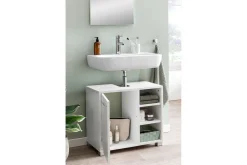 Tvättställsskåp Wohnling Folierad spånskiva 1 dörr 3 förvaringshyllor modern
