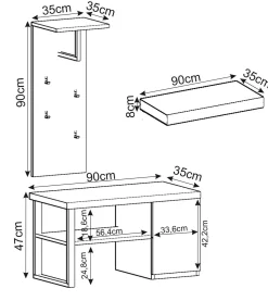 Uniqo Hallställsset 35x90x35 cm
