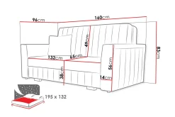 Upperud 3-sits Bäddsoffa
