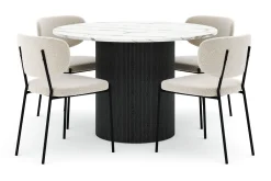 Uppveda Matbord 120 cm Rund med 4 Gemmiano Stolar