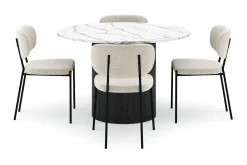 Uppveda Matbord 120 cm Rund med 4 Gemmiano Stolar