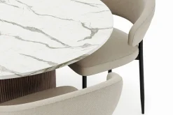 Uppveda Matbord 120 cm Rund med 4 Sawako Stolar