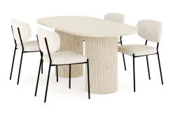 Uppveda Matgrupp 180 cm Oval med 4 Gemmiano Matstolar