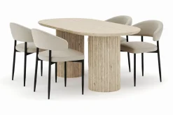 Uppveda Ovalt Matbord 180x90 cm med 4 Sawako Stolar