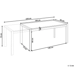 Utdragbart Matbord utomhus Binasco 160/220 cm