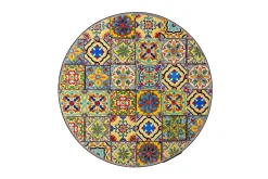 Utebord Morocco D60xh71 Mosaik Topp Med Färgade Motiv