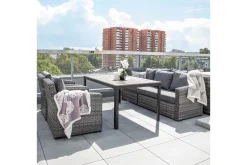 Utefåtölj Geneva Med Kuddar 78x75x78 cm Grå