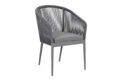 Utestol ECCO 57x65xH81cm grå aluminiumram