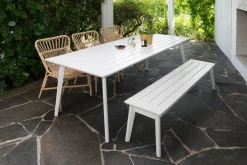 Utestoltö Bänk Utomhus 185 cm Vit