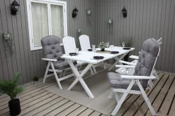 Utomhusbord Scottsdale rektangulär Vit 190 cm