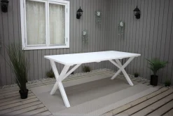 Utomhusbord Scottsdale rektangulär Vit 190 cm