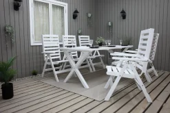 Utomhusbord Scottsdale rektangulär Vit 190 cm