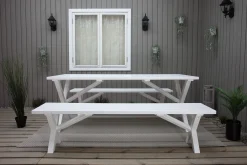 Utomhusbord Scottsdale rektangulär Vit 190 cm