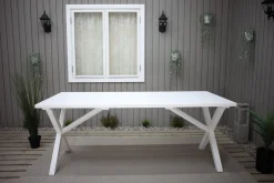 Utomhusbord Scottsdale rektangulär Vit 190 cm