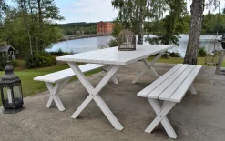 Utomhusbord Scottsdale rektangulär Vit 190 cm