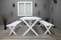 Utomhusbord Scottsdale rektangulär Vit 190 cm