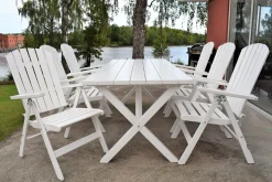 Utomhusbord Scottsdale rektangulär Vit 190 cm
