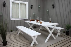 Utomhusbord Scottsdale rektangulär Vit 190 cm
