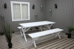Utomhusbord Scottsdale rektangulär Vit 190 cm