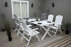 Utomhusbord Scottsdale rektangulär Vit 190 cm