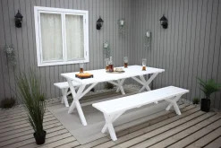 Utomhusbord Scottsdale rektangulär Vit 190 cm