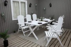 Utomhusbord Scottsdale rektangulär Vit 190 cm