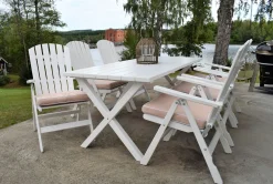 Utomhusbord Scottsdale rektangulär Vit 190 cm