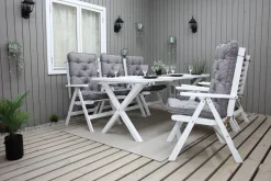 Utomhusbord Scottsdale rektangulär Vit 190 cm