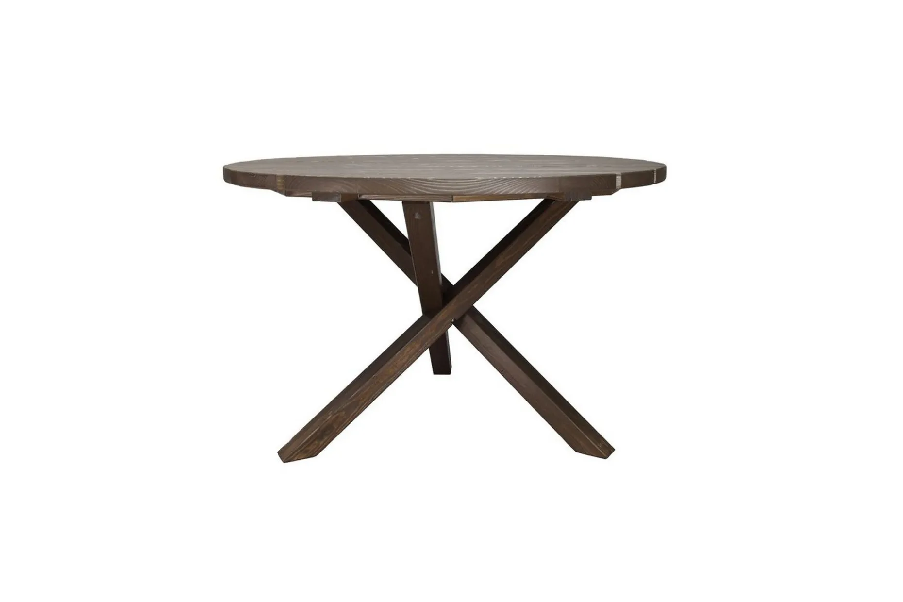 Utomhusmöbelgrupp Ø 112 cm bord & 4 Levanto grå stolar Brun