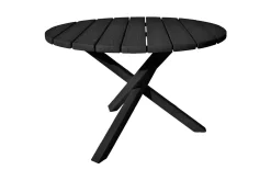 Utomhusmöbelgrupp Ø 112 cm bord & 4 Merida naturell stolar Svart