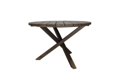 Utomhusmöbelgrupp Ø 112 cm bord & 4 Merida grå stolar Brun