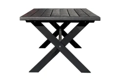 Utomhusmöbelgrupp 220 cm Bord & 6 Levanto grå stolar Svart