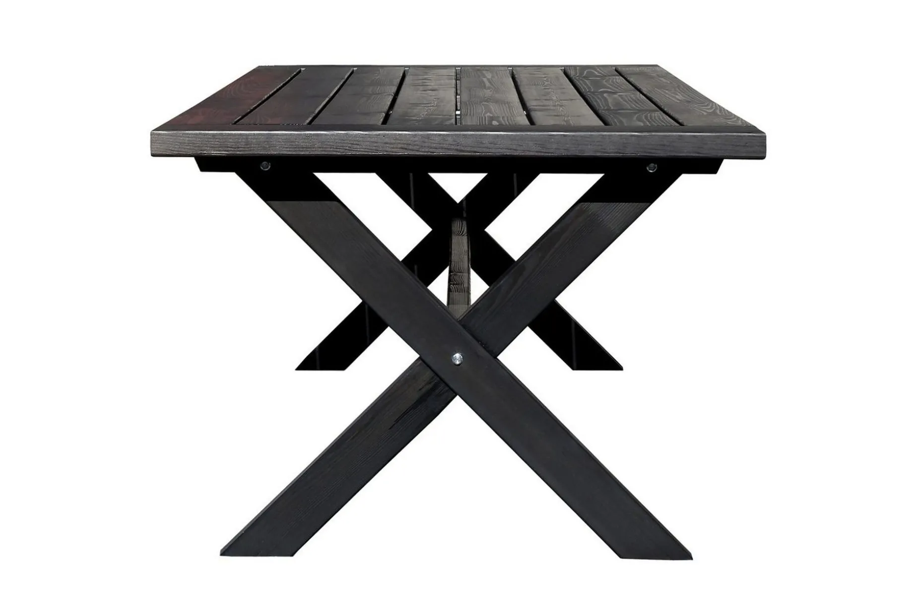 Utomhusmöbelgrupp 220 cm Bord & 6 Levanto grå stolar Svart