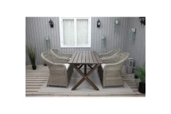 Utomhusmöbelgrupp 150 cm Bord & 4 Belize naturell stolar Brun