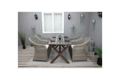 Utomhusmöbelgrupp 150 cm Bord & 4 Belize naturell stolar Brun