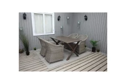 Utomhusmöbelgrupp 150 cm Bord & 4 Belize naturell stolar Brun