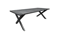 Utomhusmöbelgrupp 220 cm Bord & 6 Levanto grå stolar Grå