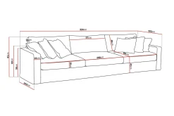 Valencia Extra Djup 5-sits Soffa med avtagbar och tvättbar klädsel